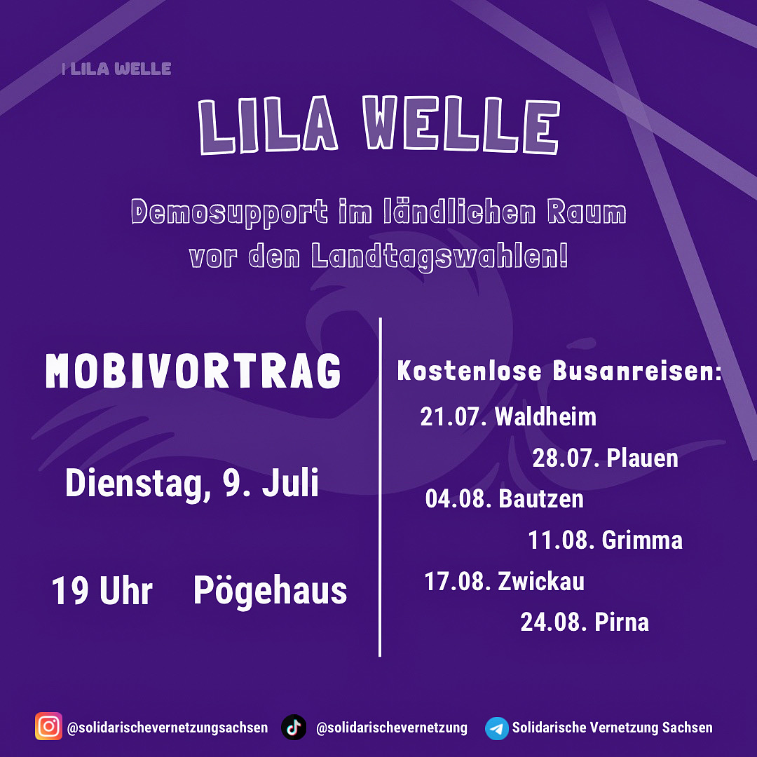 Vernetzungstreffen zur “Lila Welle”-Demoreihe