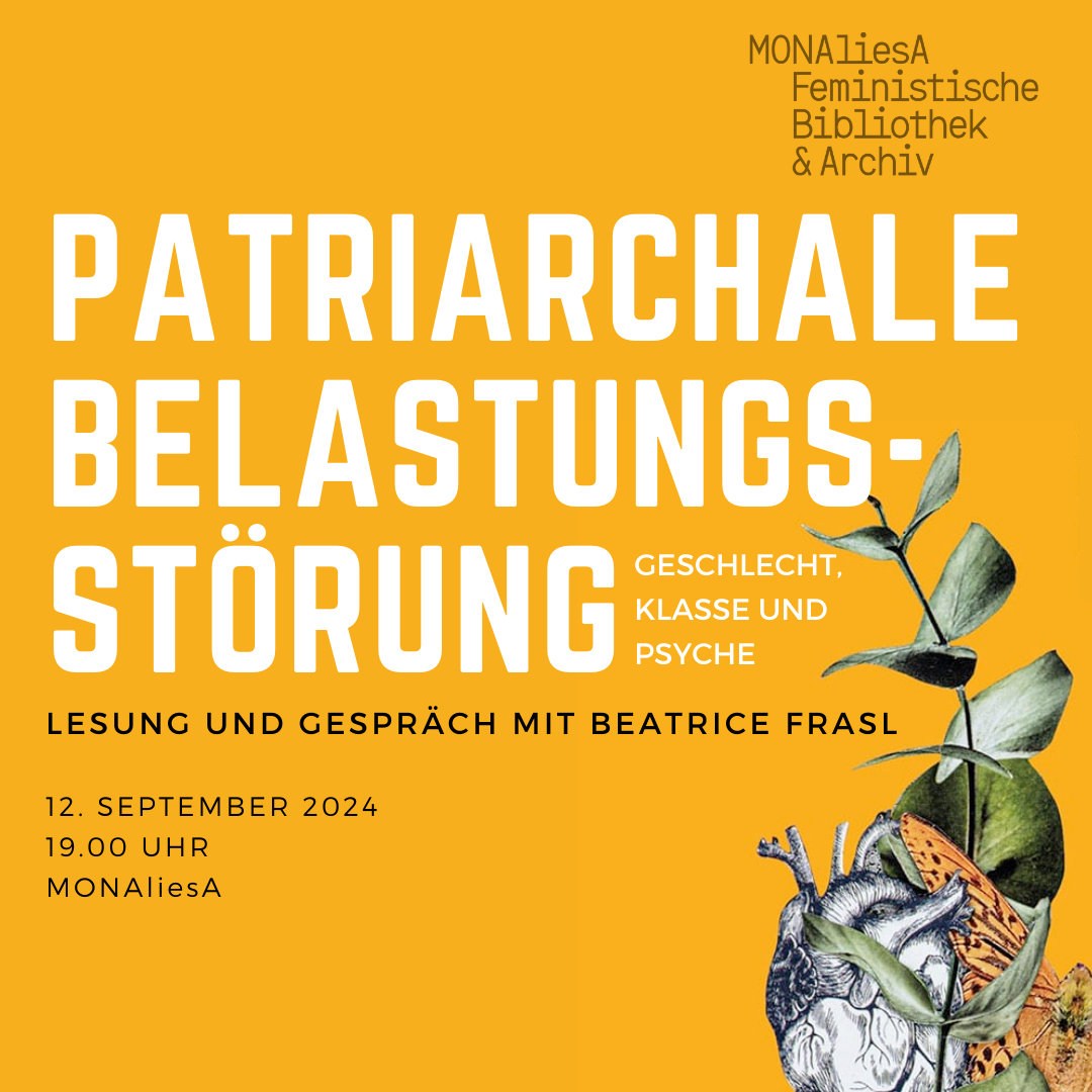 Patriarchale Belastungsstörung - Lesung und Gespräch mit Beatrice Frasl