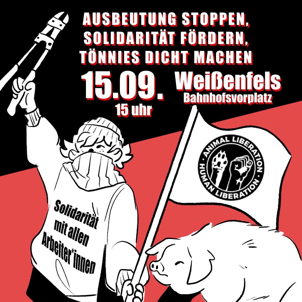 Ausbeutung stoppen, Solidarität fördern, Tönnies dicht machen!