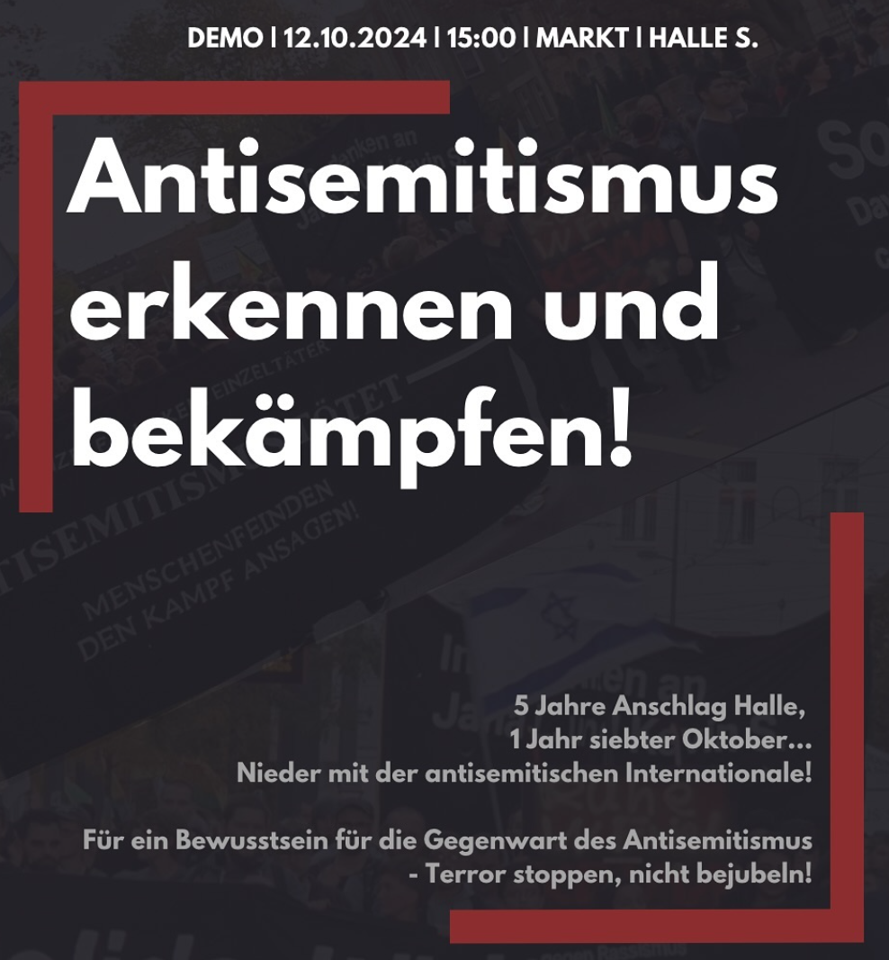 [Umland] Demo in Halle: Antisemitismus erkennen und bekämpfen!