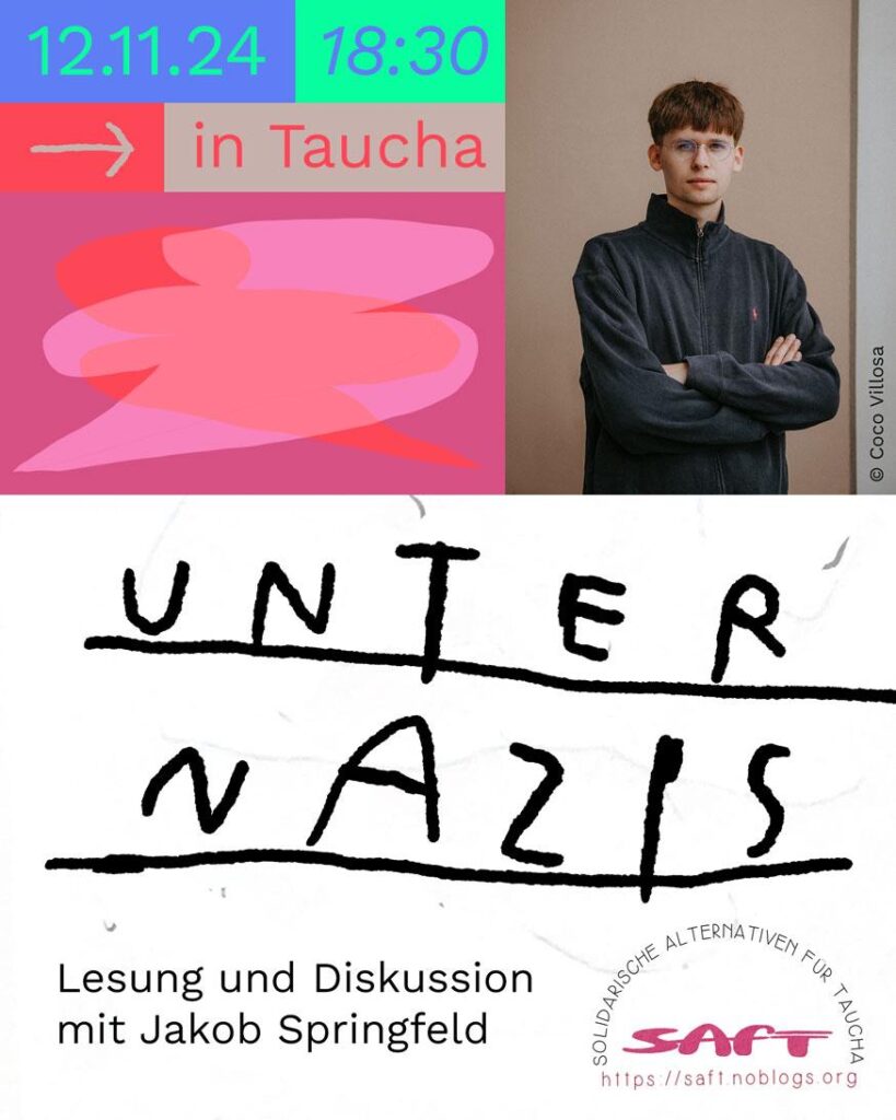 „Unter Nazis“ Lesung und Diskussion mit Jakob Springfeld