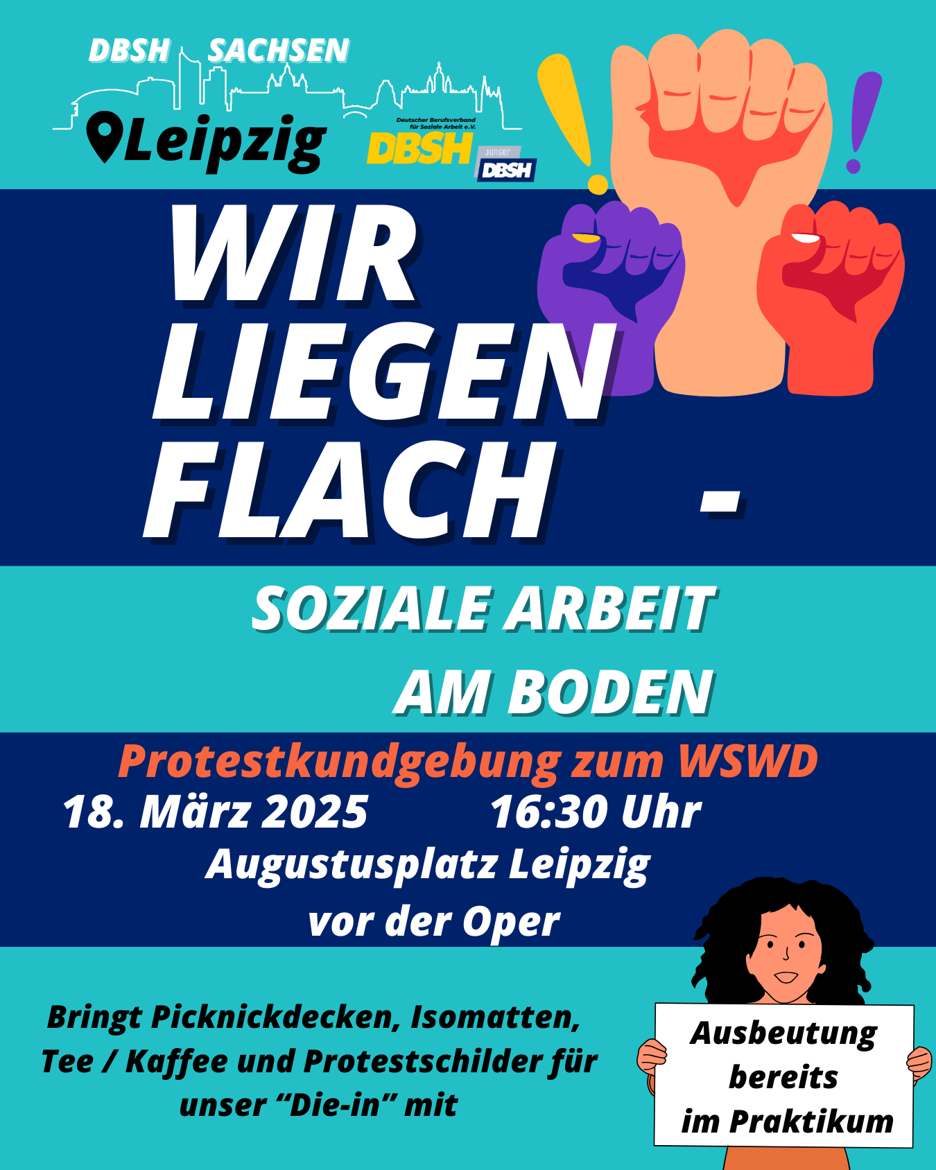 Protestkundgebung zum "World Social Work Day"